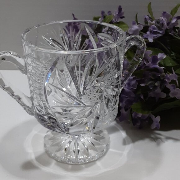 Pinwheel Crystal Footed Sugar Bowl Buzzstar Vintage - Picture 5 of 9
